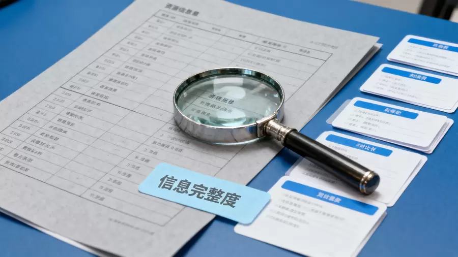 桌面上资源信息清单与条件完整度判断