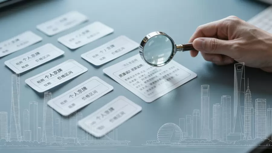 个人京牌资源筛选信息核对示意