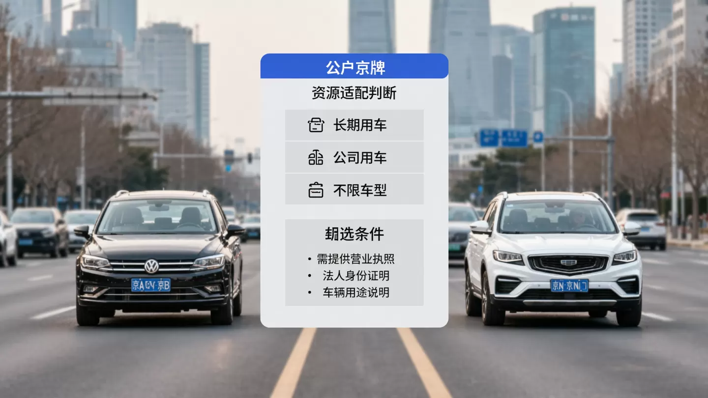 公户京牌适用场景与个人京牌对比说明