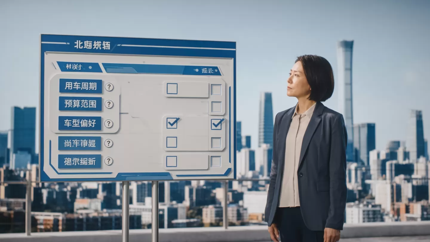 梳理用车需求时参考的信息面板