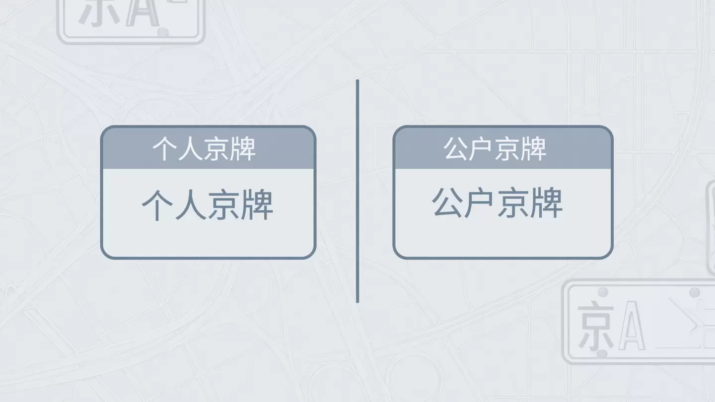个人京牌与公户京牌信息对比图