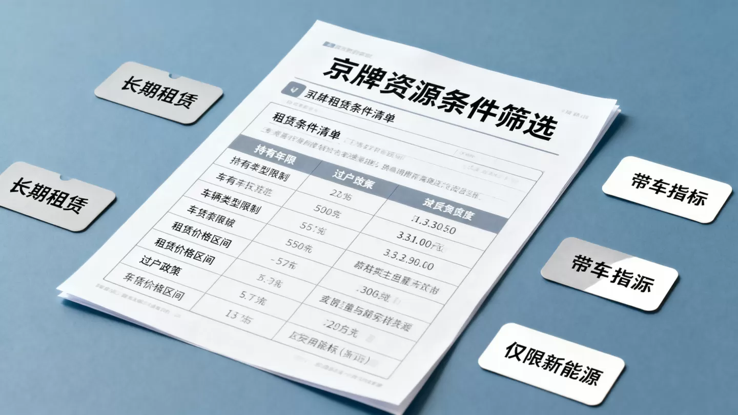 京牌租赁资源筛选条件与对比说明